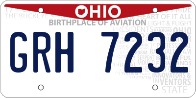 OH license plate GRH7232