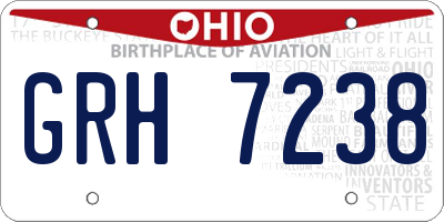 OH license plate GRH7238