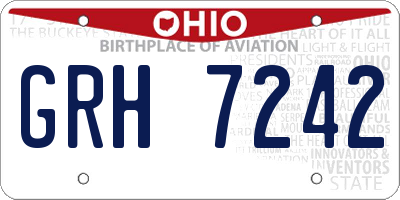 OH license plate GRH7242