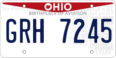 OH license plate GRH7245
