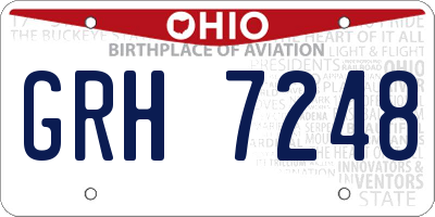 OH license plate GRH7248