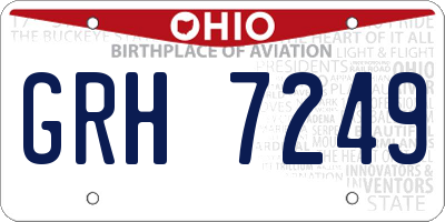 OH license plate GRH7249