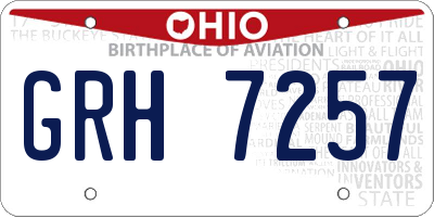 OH license plate GRH7257