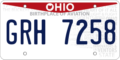 OH license plate GRH7258