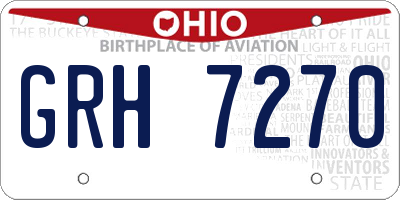 OH license plate GRH7270
