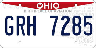 OH license plate GRH7285