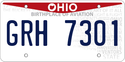 OH license plate GRH7301