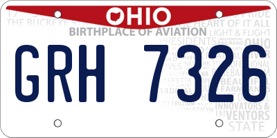 OH license plate GRH7326
