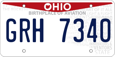 OH license plate GRH7340