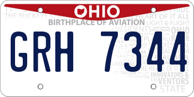 OH license plate GRH7344