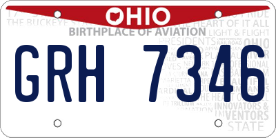 OH license plate GRH7346