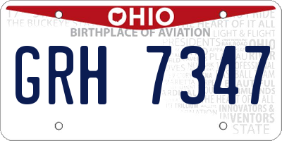 OH license plate GRH7347