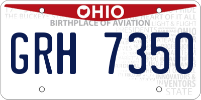 OH license plate GRH7350