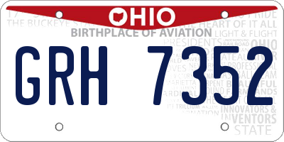 OH license plate GRH7352