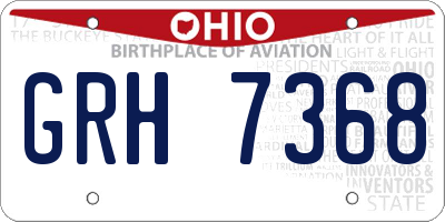OH license plate GRH7368