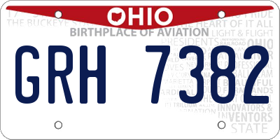 OH license plate GRH7382