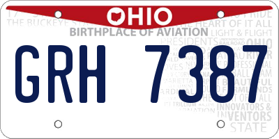 OH license plate GRH7387