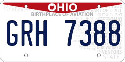 OH license plate GRH7388