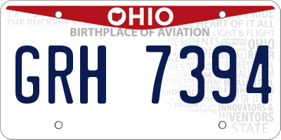 OH license plate GRH7394