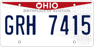 OH license plate GRH7415