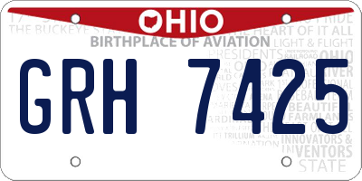OH license plate GRH7425