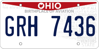 OH license plate GRH7436