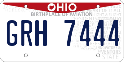 OH license plate GRH7444