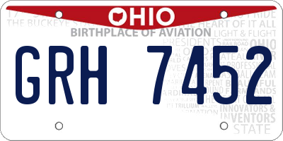 OH license plate GRH7452