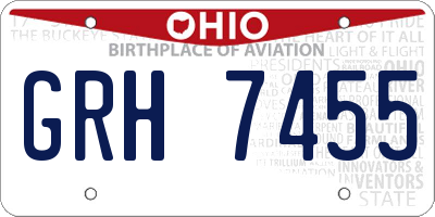 OH license plate GRH7455
