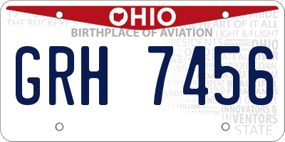 OH license plate GRH7456
