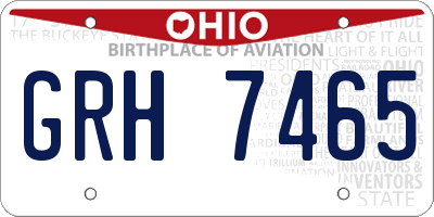 OH license plate GRH7465