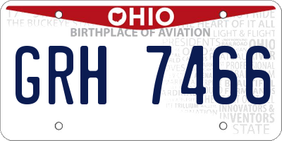 OH license plate GRH7466