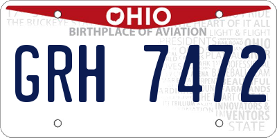 OH license plate GRH7472