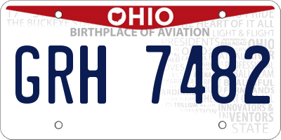 OH license plate GRH7482