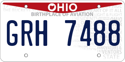 OH license plate GRH7488