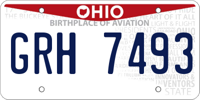 OH license plate GRH7493