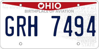 OH license plate GRH7494