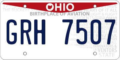 OH license plate GRH7507