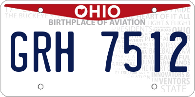 OH license plate GRH7512