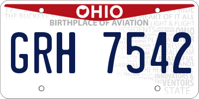 OH license plate GRH7542