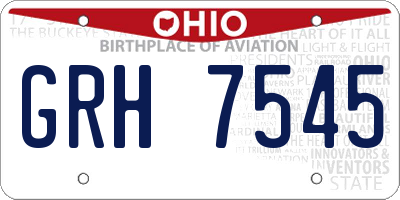 OH license plate GRH7545