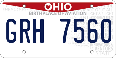 OH license plate GRH7560
