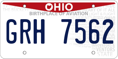 OH license plate GRH7562