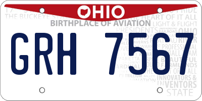 OH license plate GRH7567