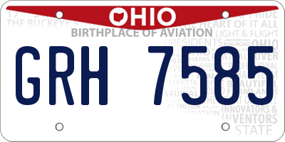 OH license plate GRH7585