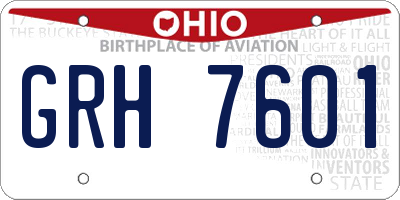 OH license plate GRH7601