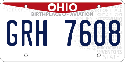 OH license plate GRH7608