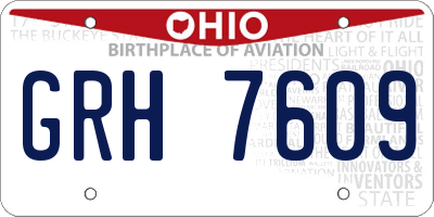OH license plate GRH7609