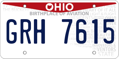 OH license plate GRH7615