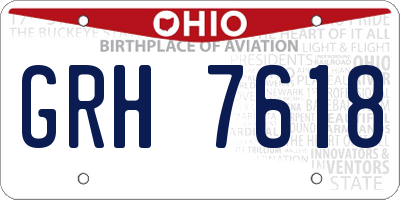OH license plate GRH7618